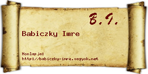 Babiczky Imre névjegykártya