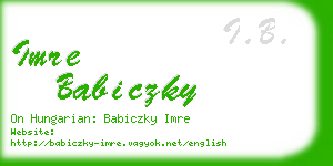 imre babiczky business card